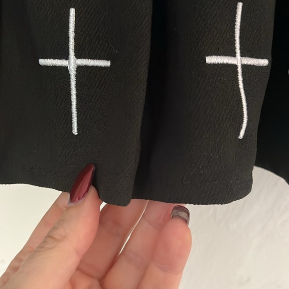 Gothic Pleated Midnight Cross Skort, Size L, Black/White, NWOT - Picture 5 of 10